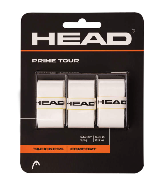 Head Prime Tour Overgrips - White (3 pack)