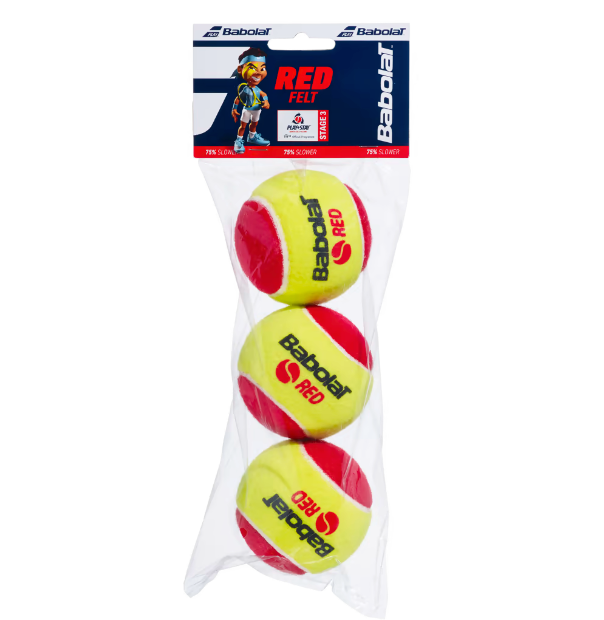 Babolat Stage 3 Red Tennis Balls - 3 ball pack